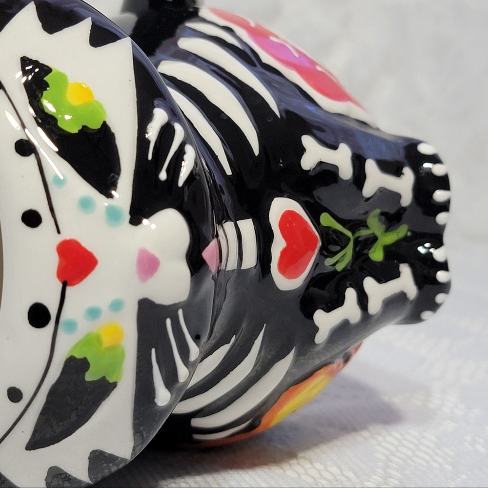 Day of the Dead Multi-colored Cat Shaped Cup Ceramic Coffee Mug Spectrum Designz - Picture 16 of 17